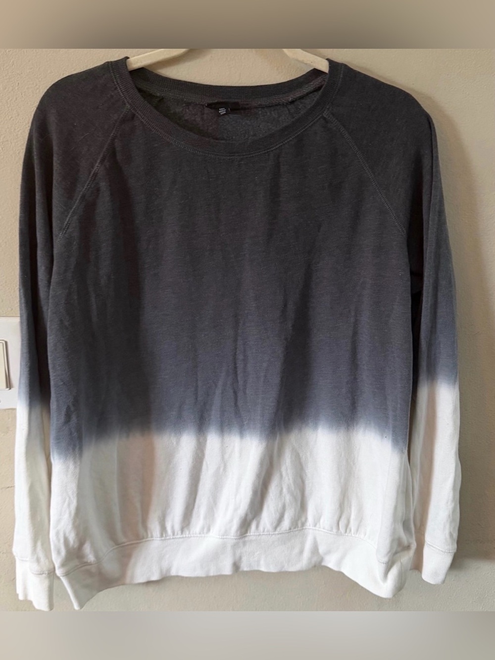 Dip-Dye Crewneck Sweater in Charcoal and White torrid size 00
